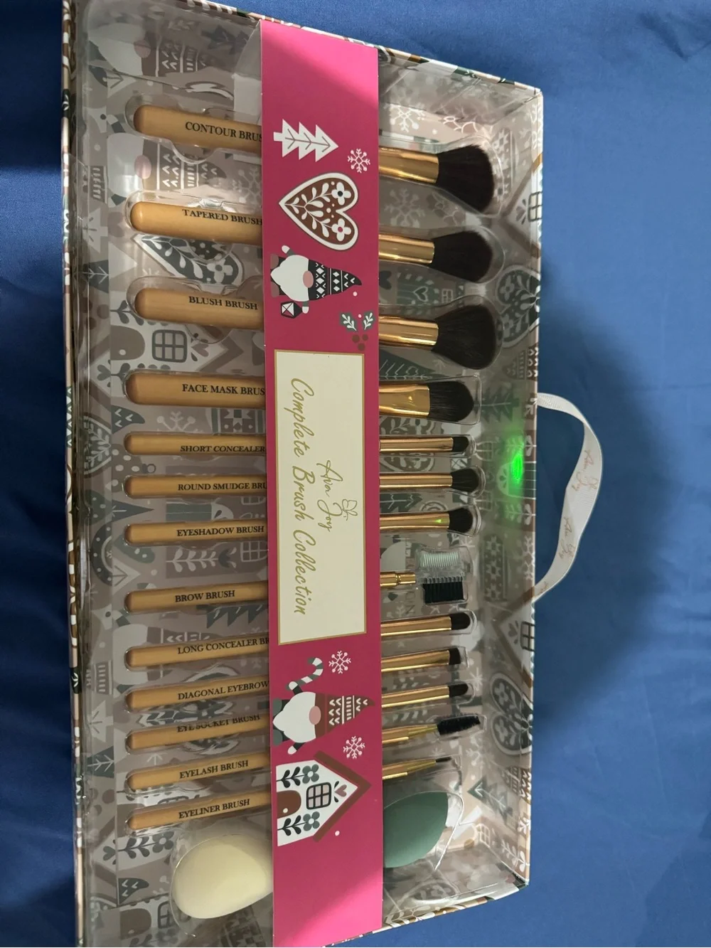 Complete Brush Collection - Gold Handle Makeup Brush Set (No Brand)